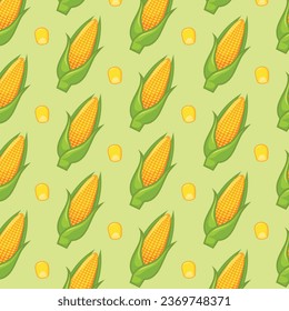 Corn seamless pattern, abstract repeated background. Simple surface vector pattern design