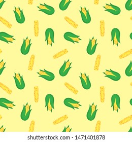 Corn seamless pattern. Bright illustration for fabric and wallpaper design.