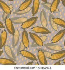 corn seamless pattern sweetcorn seamless background vector illustration