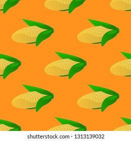 Corn seamless pattern vector illustration