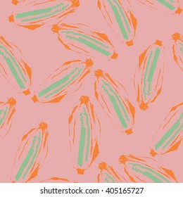 Corn seamless pattern - vector illustration. Pop art design
