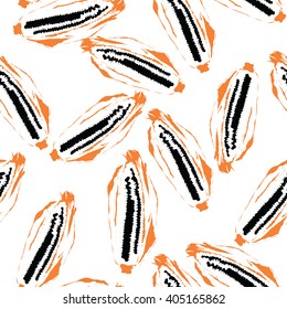 Corn seamless pattern - vector illustration. Pop art design