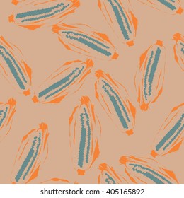Corn seamless pattern - vector illustration. Pop art design