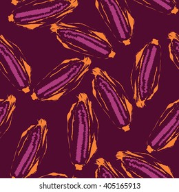 Corn seamless pattern - vector illustration. Pop art design