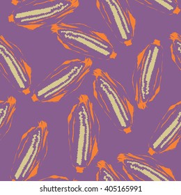 Corn seamless pattern - vector illustration. Pop art design