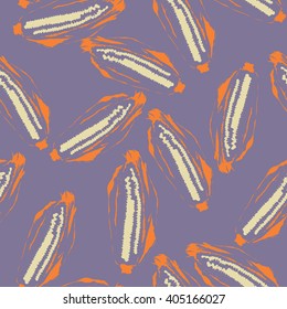 Corn seamless pattern - vector illustration. Pop art design