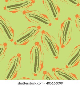 Corn seamless pattern - vector illustration. Pop art design