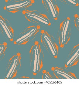 Corn seamless pattern - vector illustration. Pop art design
