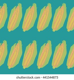 Corn seamless pattern - vector illustration. Pop art design