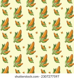 Corn seamless pattren background vector 