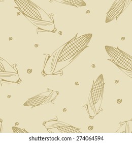 corn seamless retro vintage vector background