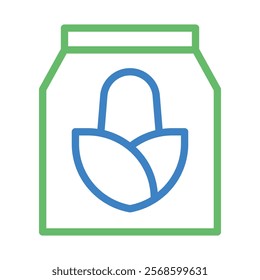 Corn seed bag icon. Concept of agriculture, farming, and gardening.
