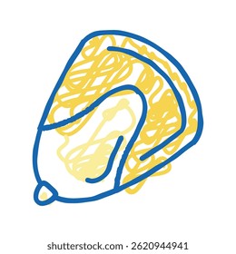 vetor de esboço de ícone de doodle de semente de milho. sinal de semente de milho. ilustração de símbolo isolado