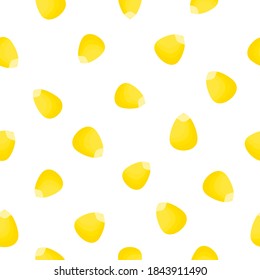 Corn seed seamless pattern. Corn cob silhouette. Nature sweet food vector illustration isolated on white background.