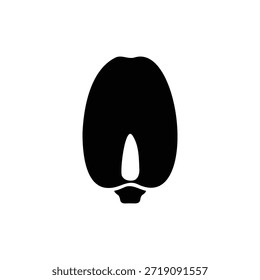 Diseño plano de Vector de icono de silueta de semilla de maíz.