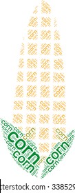 Corn Shaped Word Cloud