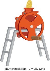 corn sheller remove dried corn kernels.