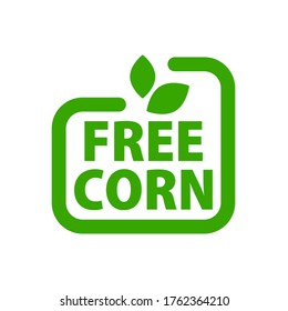 corn sign, free icon, logo. flat minimalistic vector illustration on a white background