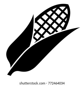 corn sign icon, black vector