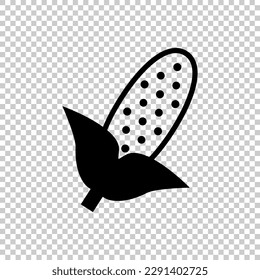 Corn silhouette icon isolated on transparent background. Vector.