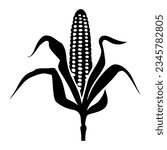 Corn silhouette icon isolated. Vector illustration