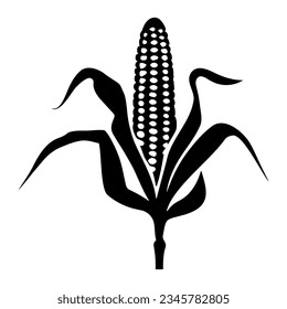 Corn silhouette icon isolated. Vector illustration