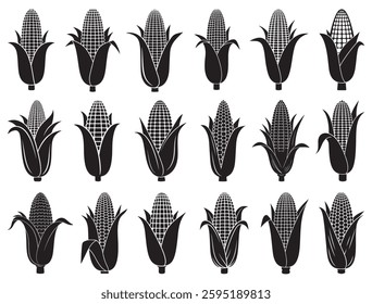 Corn silhouette on white background