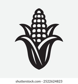 Corn silhouette vector art illustration