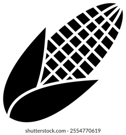 Corn silhouette vector isolated on a white background.
