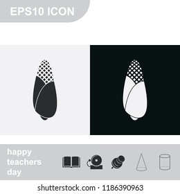 Corn simple flat black and white vector icon.