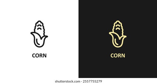 Corn simple icon. Ear of corn vector sign. Vector illustration