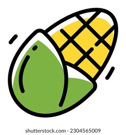 Corn Simple Line Icon Logo Symbol