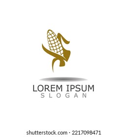 Diseño de logotipo sencillo de maíz modelo de cultivo de vectores agrícolas