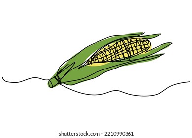 corn single continuous line illustration vector design