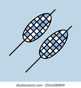 Corn skewer vector icon. Barbecue and bbq grill sign. Graph symbol for cooking web site and apps design, logo, app, UI