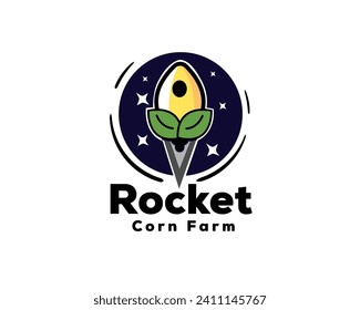 corn sky cartoon rocket flying logo icon symbol design template illustration inspiration