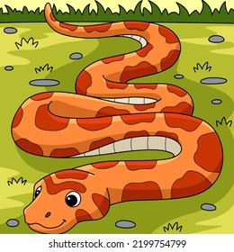 Corn Snake Tierfarbige Cartoon Illustration