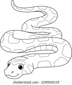 Corn Snake Animal Isolated Coloring Page for Kids