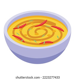 Corn soup icon isometric vector. Fresh diet. Eat health