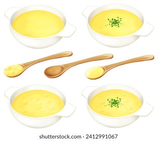 corn soup corn potage 
 soup corn  yellow