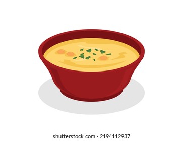 Corn soup. Simple flat illustration.