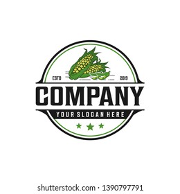 Corn and soybeans vintage logo design