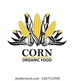 corn stalk emblem isolated on white background
