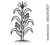 Corn Stalk Icon design illustration