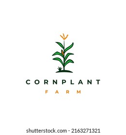 Corn stalk, corn tree, corn plant logo design vector illustration