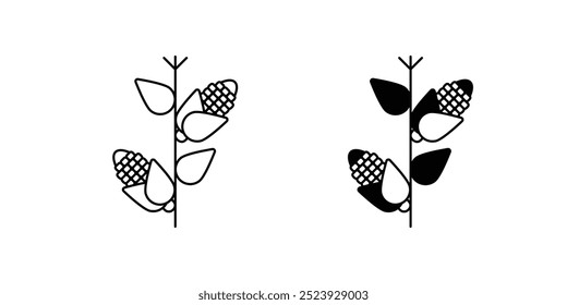 corn stalks icon with white background vector stock illustration