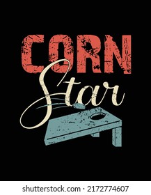 corn star. Cornhole t-shirt design