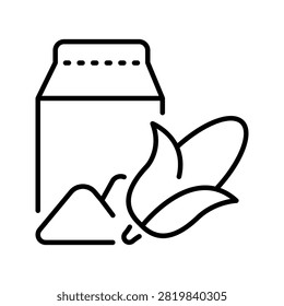 Corn starch icon. Food and thickener line symbol. Black and white.