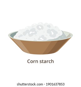 Corn starch, maize starch - vector illustration in flat design isolated on white background