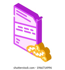 corn sticks snack isometric icon vector. corn sticks snack sign. isolated symbol illustration